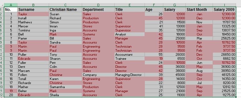 Excel worksheets Duplicates image 1
