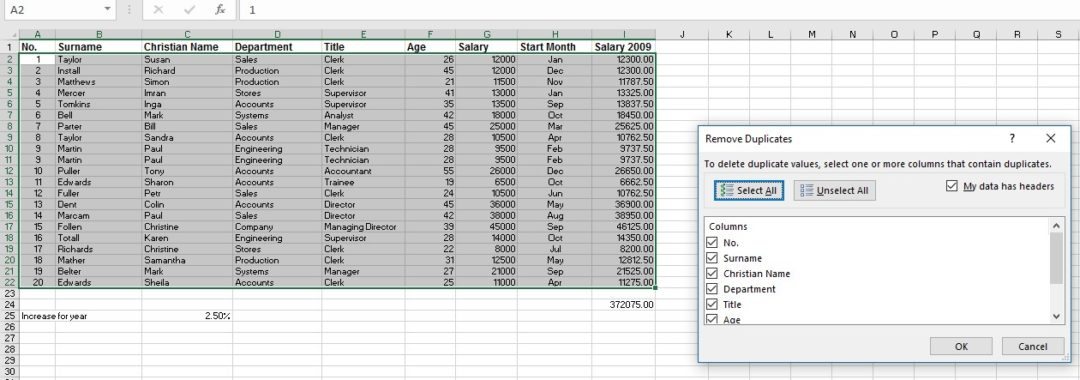 Excel worksheets Duplicates image 2