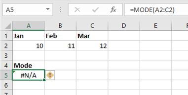 Excel errors meaning - #N/A error message image