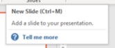 PowerPoint basics slides - new slide shortcut option