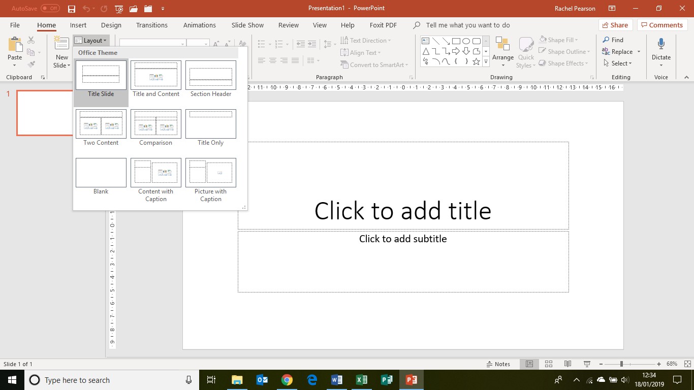 PowerPoint basics slides - top part of button