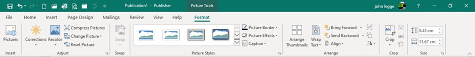 Publisher Basics Pictures - Format Tab for Pictures