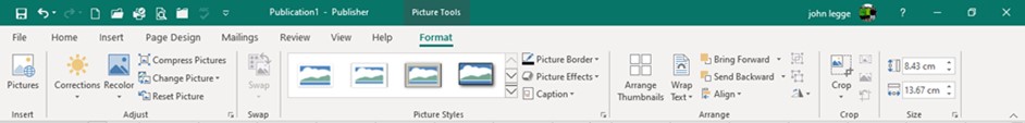 Publisher Basics Pictures - Format Tab for Pictures