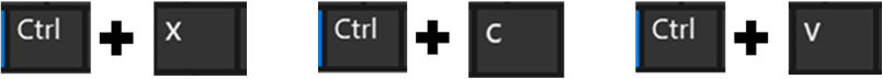 Excel shortcuts part 2: Ctrl and X key for cut, Ctrl and C key for copy and Ctrl and V key for paste