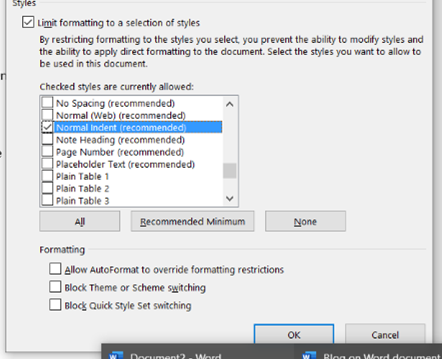 Restrict editing step 1 choosing editing options