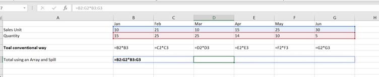 Array Spill in Excel: Example 1