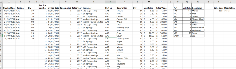 Advanced Filtering methods: screenshot of results from method 2 of advanced filtering