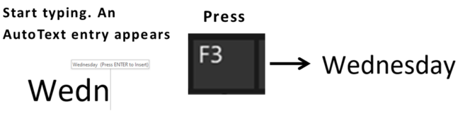 Word Shortcuts Part 3: F3 key to insert an AutoText Entry