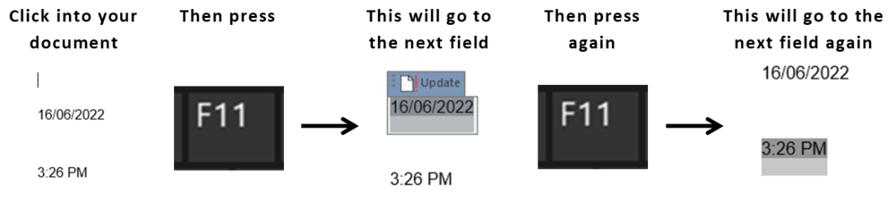 Word shortcuts part 4: F11 function key - moving between fields