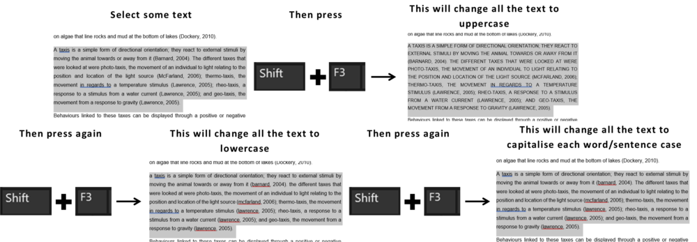 Word Shortcuts Part 6: Shift+F3 - change case of text