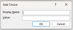 Drop-Down List content box - add choice screenshot