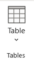 Inserting tables in Word - Insert Table button option screenshot